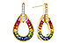 A301-84941: EARRINGS 1.18 MULTI-COLOR SAPP 1.25 TGW