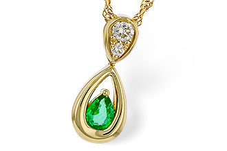 A301-85869: NECKLACE .10 EMERALD .16 TGW (4x3 EMER)