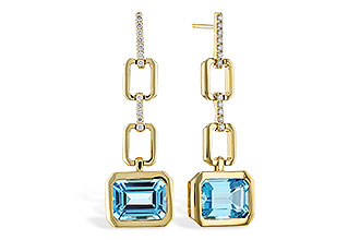 A301-86741: EARRINGS 3.20 BLUE TOPAZ 3.32 TGW (8x6MM BT)