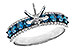 A301-86787: LDS SEMI DIA RG .72 BLUE DIAS .92 TW
