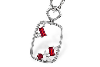 A301-87678: NECKLACE .33 TW RUBY .44 TGW