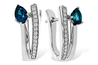 A301-88614: EARR .88 LONDON BLUE TOPAZ 1.08 TGW (6x4MM LBT)