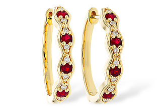 A301-90378: EARRINGS .28 TW RUBY .34 TGW