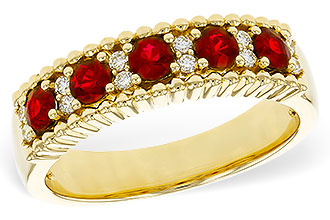 A301-90432: LDS WED RG .60 TW RUBY .72 TGW