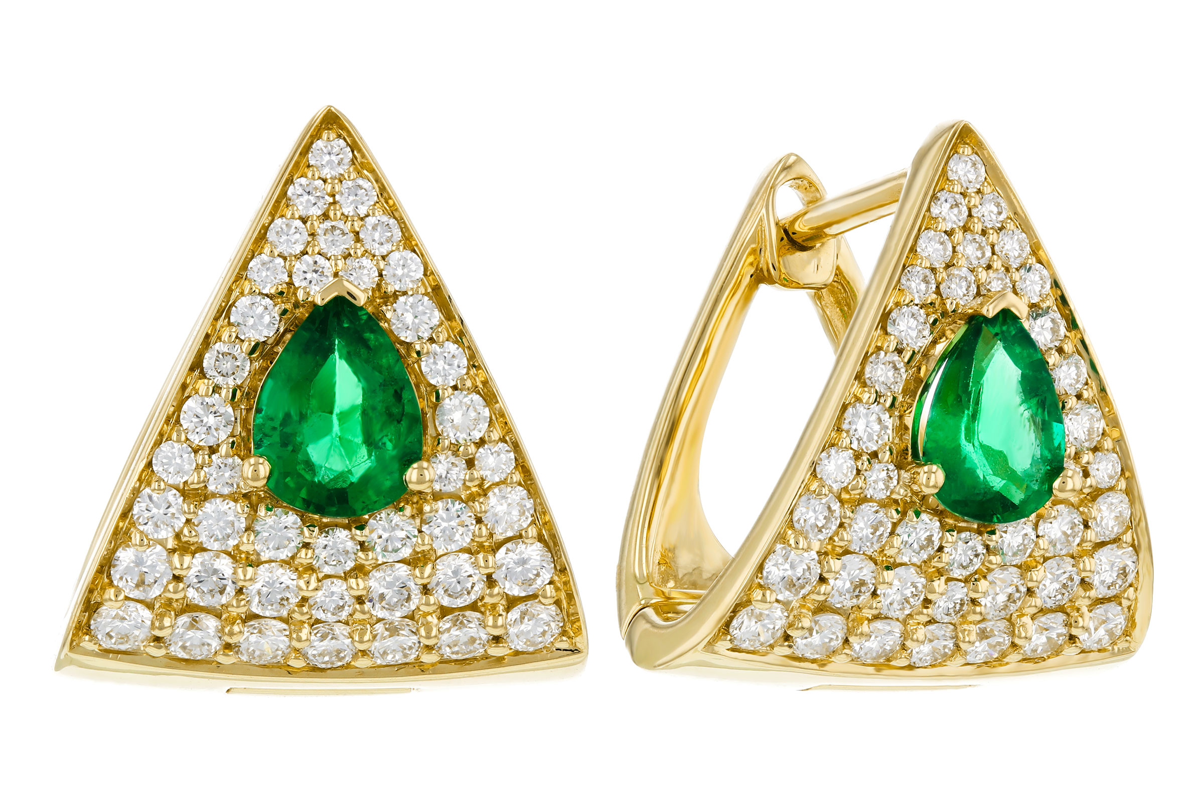 A302-74996: EARRINGS .45 TW EMERALD 1.00 TGW (5x4MM EM)