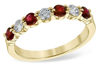 B216-43141: LDS WED RG .48 RUBY .78 TGW
