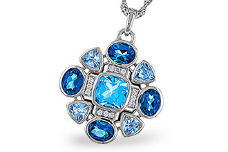 B301-84914: NECKLACE 3.19 TW BLUE TOPAZ 3.25 TGW