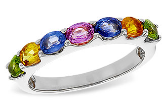 B301-84941: LDS WED RG 1.54 TW MULTI-COLOR SAPPHIRE