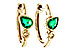 B301-86814: EARRINGS .38 TW EMERALD .44 TGW