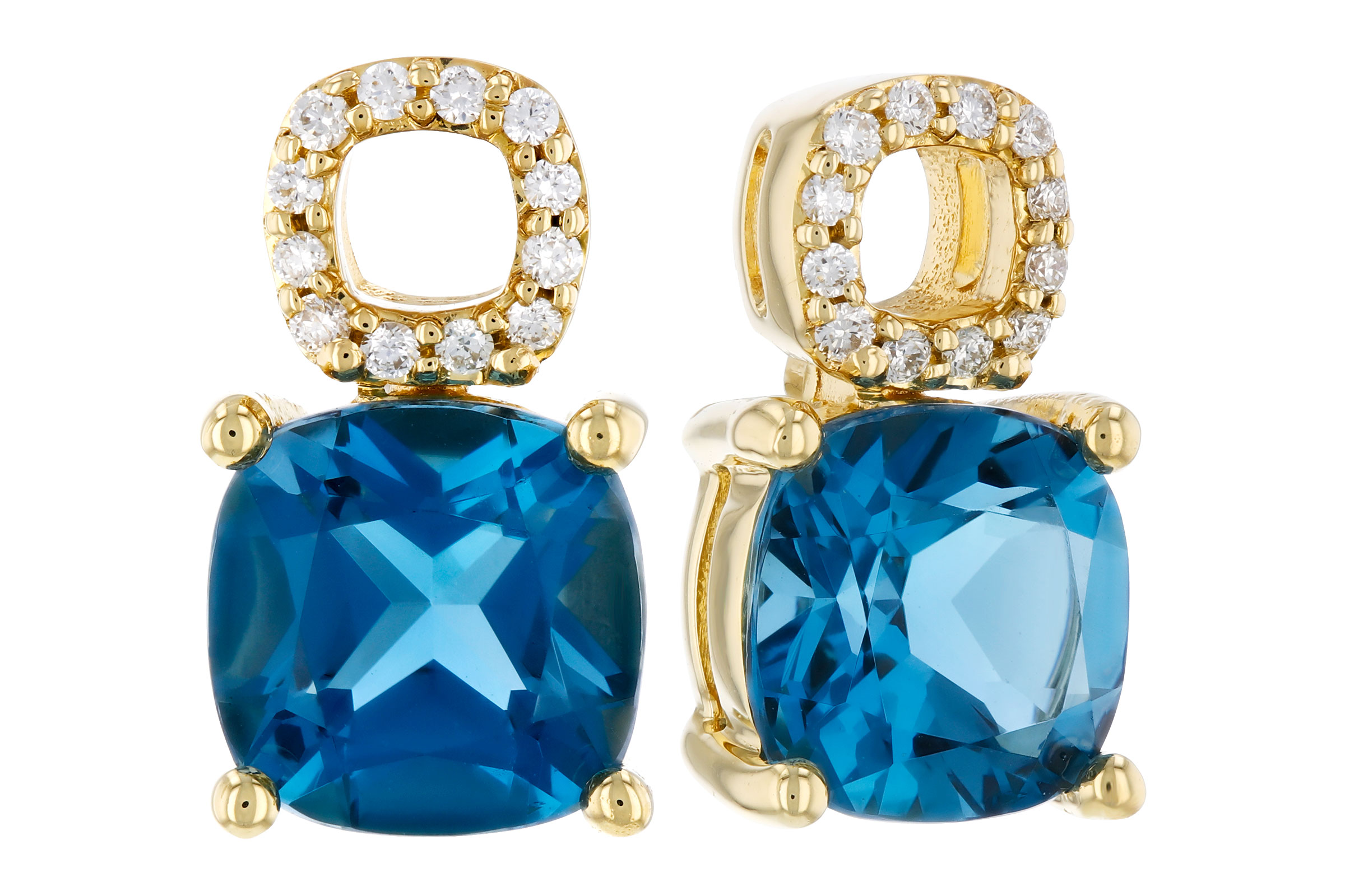 B302-74959: EARR 1.92 TW LONDON BLUE TOPAZ 1.98 TGW (6MM LBT)