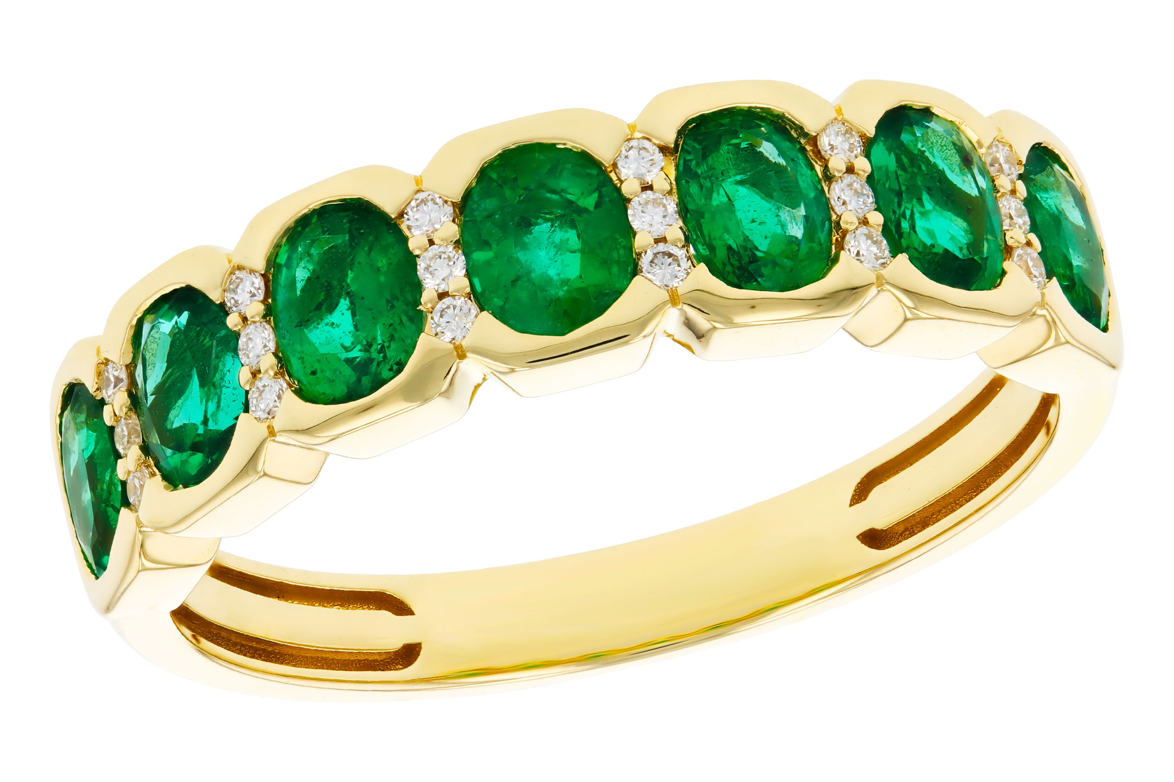B302-74987: LDS WED RG 1.15 TW EMERALD 1.22 TGW