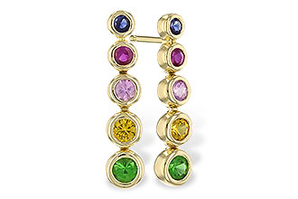 C300-99541: EARR .60 TW MULTI-COLOR SAPPH & GREEN GARNET