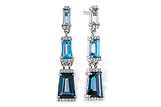C301-85850: EARRINGS 2.55 BLUE TOPAZ 2.62 TGW