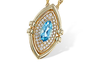 C301-90387: NECKLACE .54 BLUE TOPAZ .70 TGW (8x4MM BT)