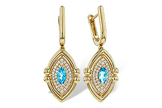 C302-73141: EARRINGS .50 TW BLUE TOPAZ .78 TGW (6x3MM BT)
