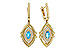 C302-73141: EARRINGS .50 TW BLUE TOPAZ .78 TGW (6x3MM BT)