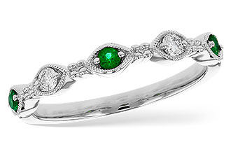 C302-73168: LDS WED RG .10 TW EMERALD .19 TGW