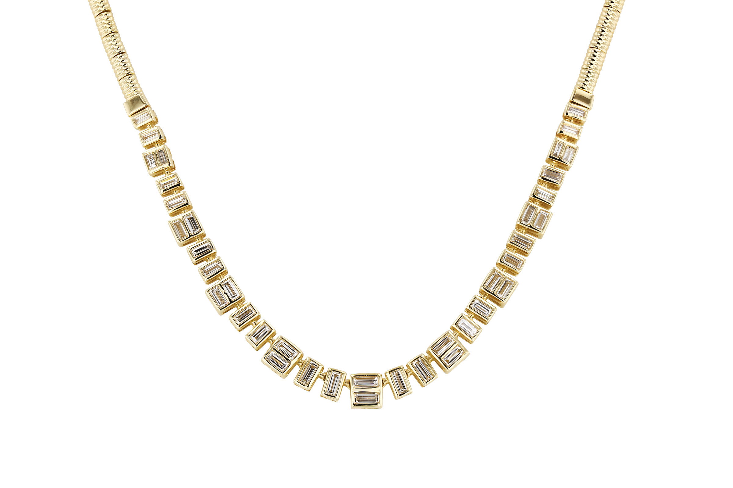 C302-74950: NECKLACE 1.80 TW BAGUETTES (17")