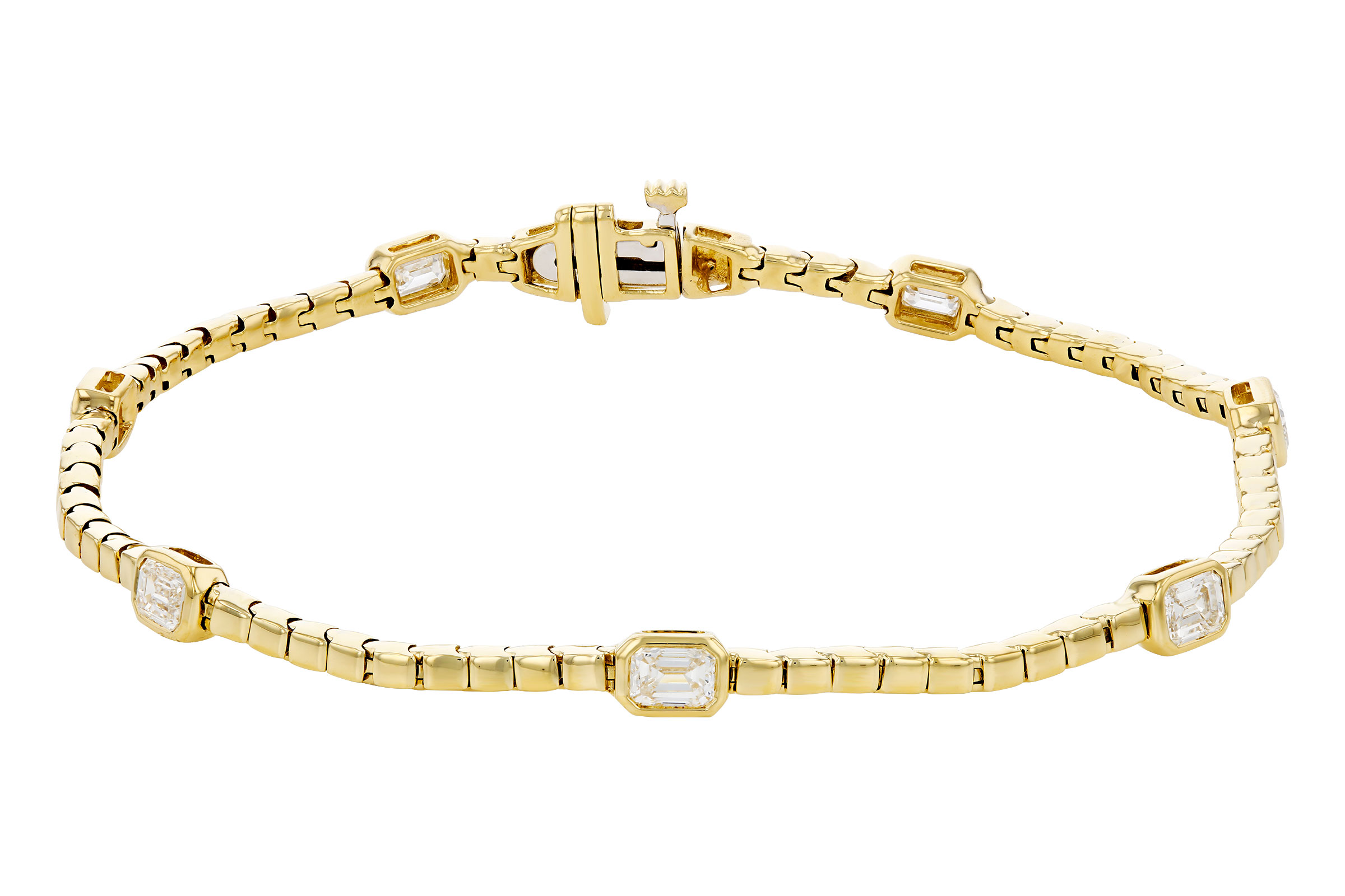 C302-74968: BRACELET 1.32 TW EMERALD CUT DIA (7")