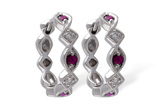 D028-18550: EARRINGS .20 RUBY .25 TGW