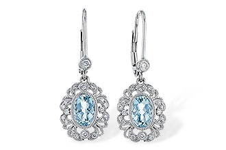 D301-83141: EARRINGS .75 TW AQUA .92 TGW (7x5MM AQUA)