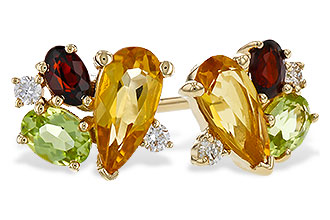 D301-84941: EARRINGS .66 SEMI PREC (CIT,PER,GAR) .70 TGW