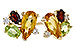D301-84941: EARRINGS .66 SEMI PREC (CIT,PER,GAR) .70 TGW
