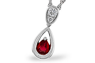 D301-84950: NECKLACE .20 RUBY .26 TGW (4x3 RUBY)