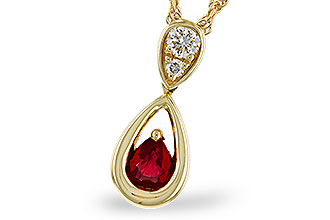 D301-84950: NECKLACE .20 RUBY .26 TGW (4x3 RUBY)