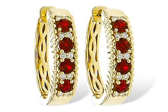 D301-90432: EARRINGS .54 TW RUBY .66 TGW