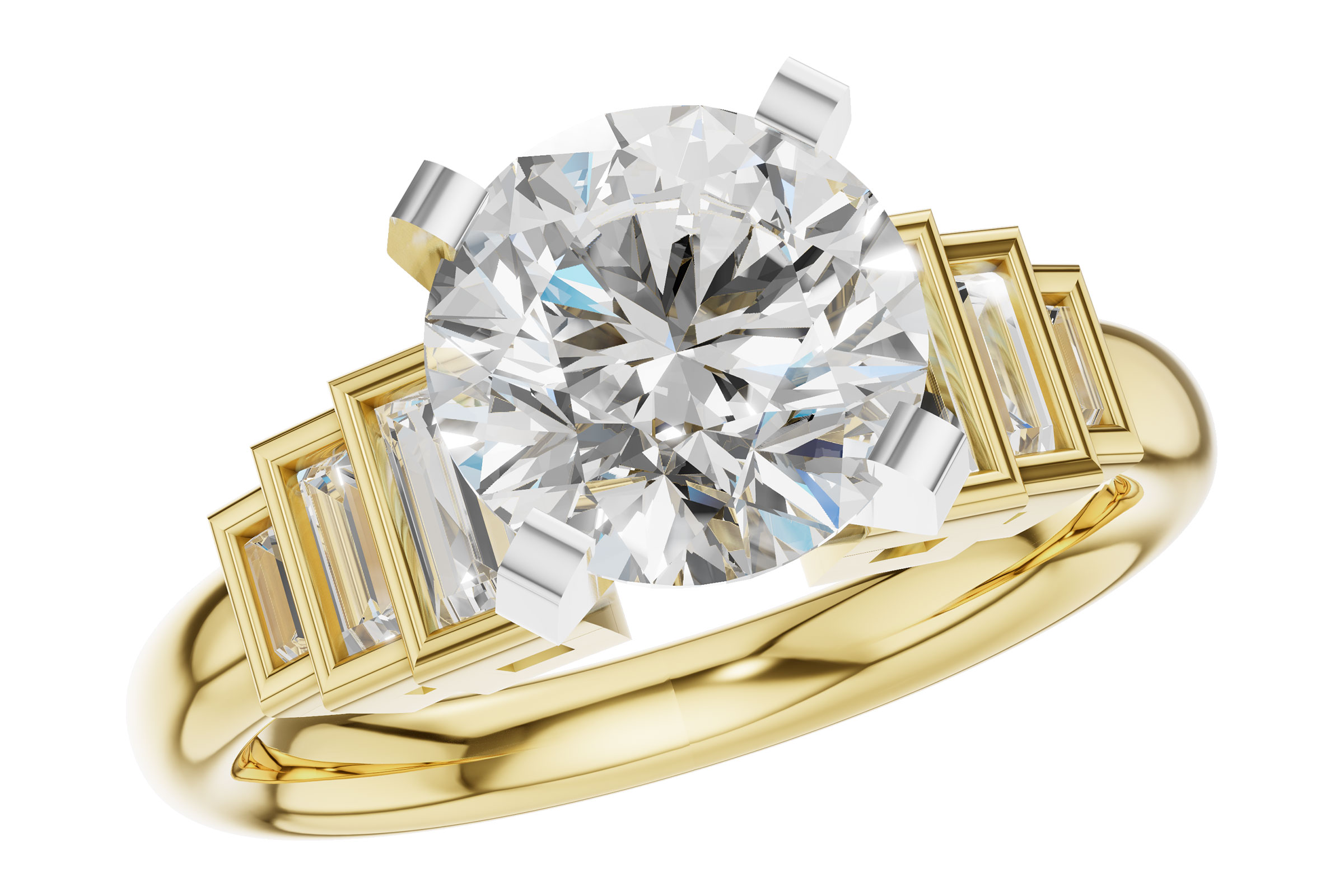 D302-74014: LDS SEMI DIA RG .26 TW BAGUETTES