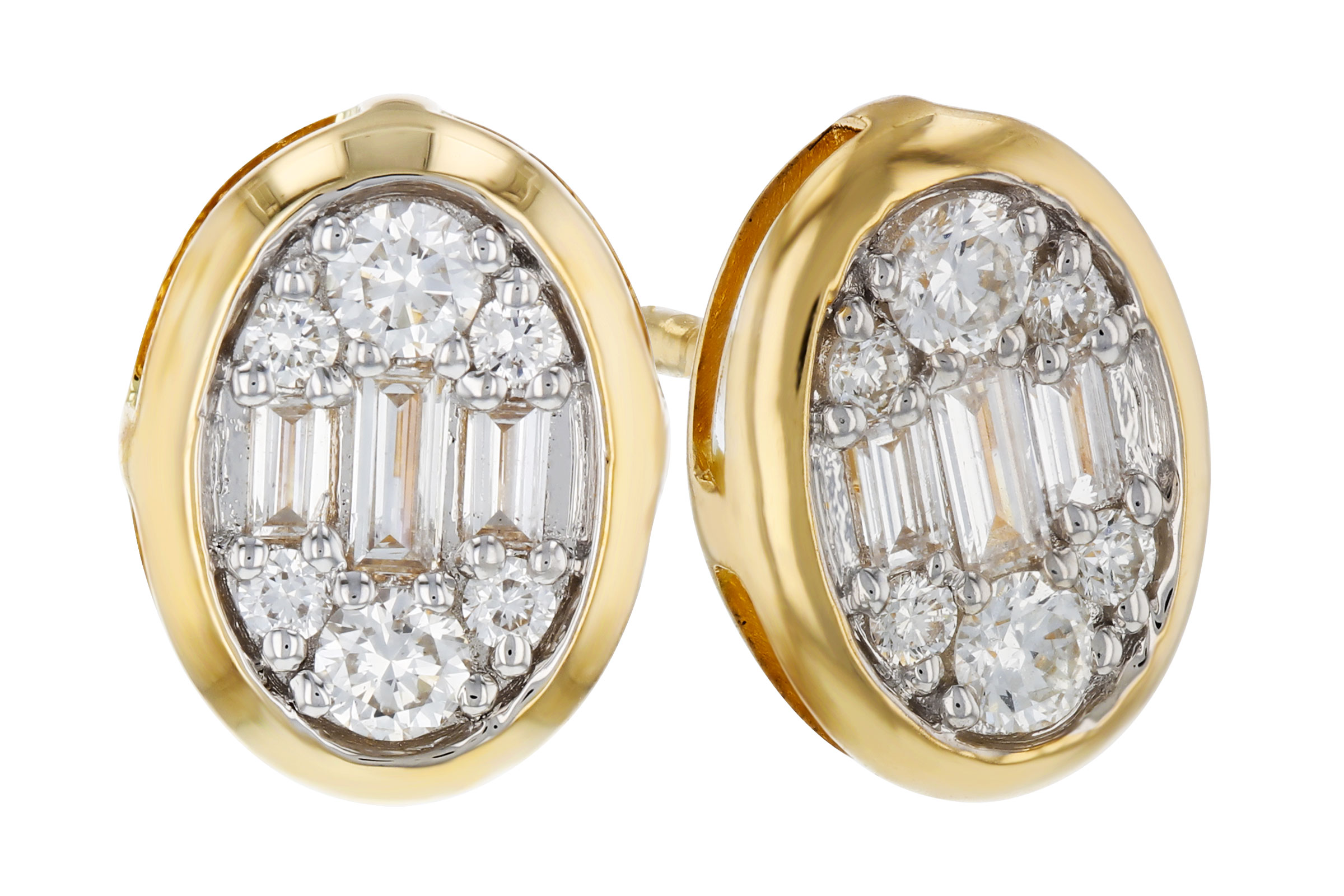 D302-74977: EARRINGS .08 TW BAGUETTE .24 TW