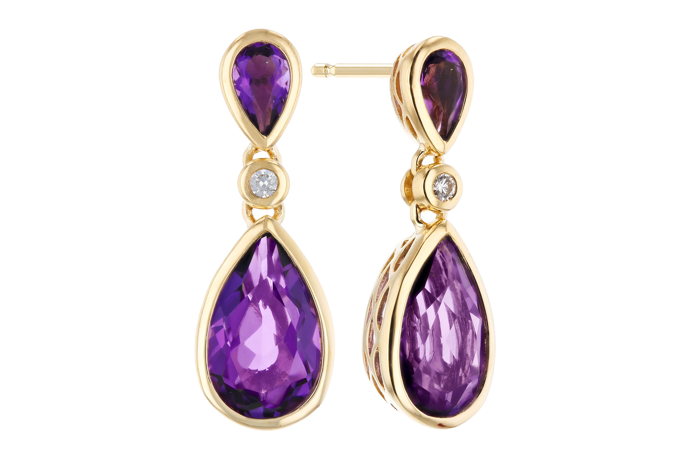D302-75823: EARRINGS 2.80 TW AMETHYST 2.84 TGW