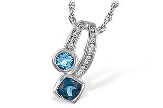 E216-44986: NECKLACE .91 TW BLUE TOPAZ 1.04 TGW