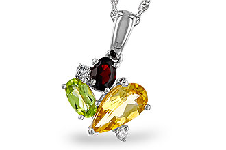 E301-84941: NECKLACE .79 SEMI PREC (CIT,PER,GAR) .82 TGW