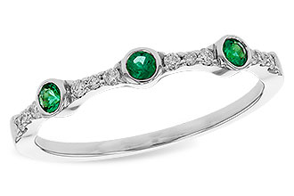E301-84950: LDS WED RG .11 EMERALD .20 TGW