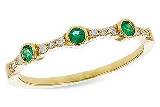 E301-84950: LDS WED RG .11 EMERALD .20 TGW