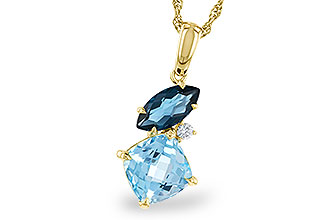 E301-85823: NECKLACE 2.37 TW BLUE TOPAZ 2.40 TGW