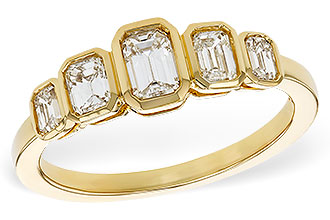 E301-90423: LDS DIA WED RG .90 TW EMERALD CUTS