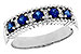 E301-90432: LDS WED RG .64 TW SAPPHIRE .76 TGW