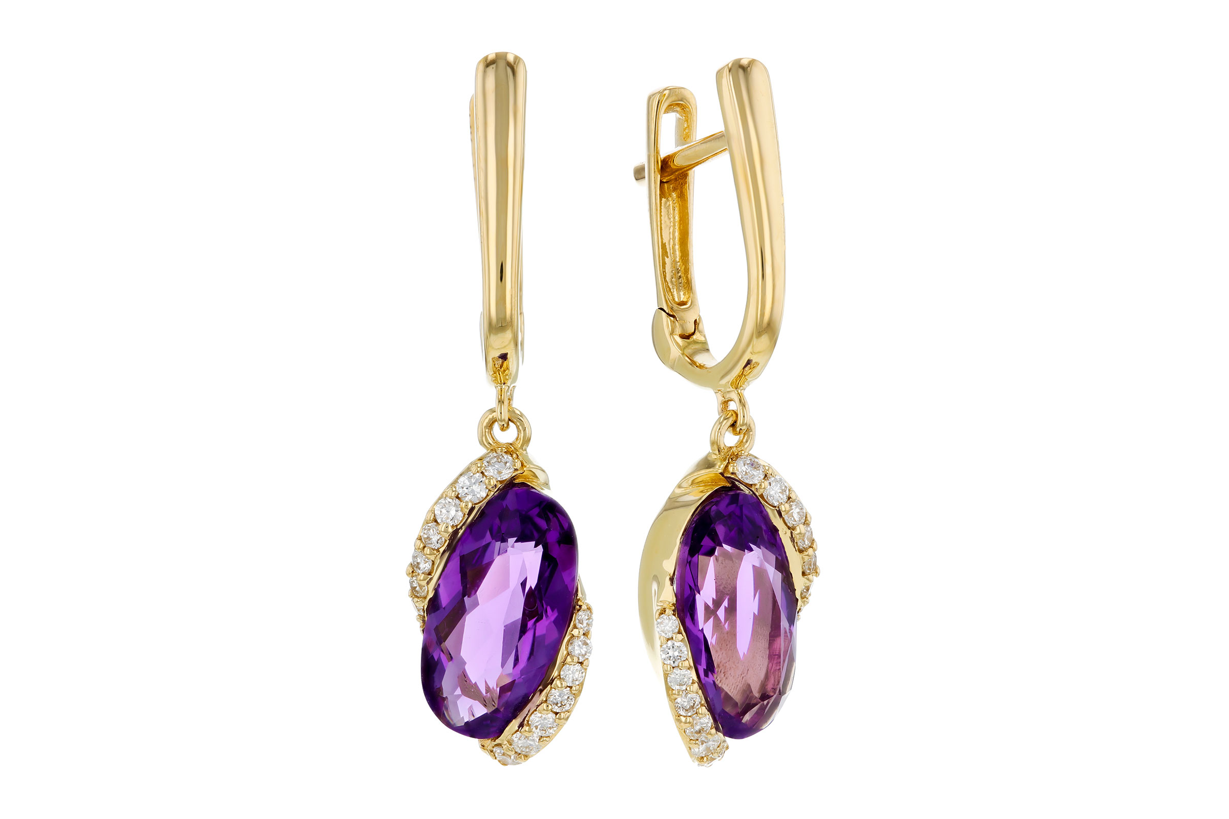 E302-74950: EARRINGS 2.14 TW AMETHYST 2.26 TGW (10x5MM AMY)