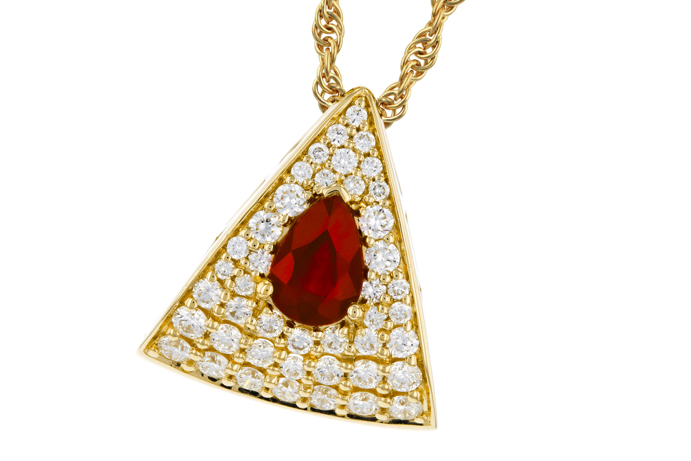E302-74986: NECKLACE .46 RUBY .80 TGW (6x4MM RU)