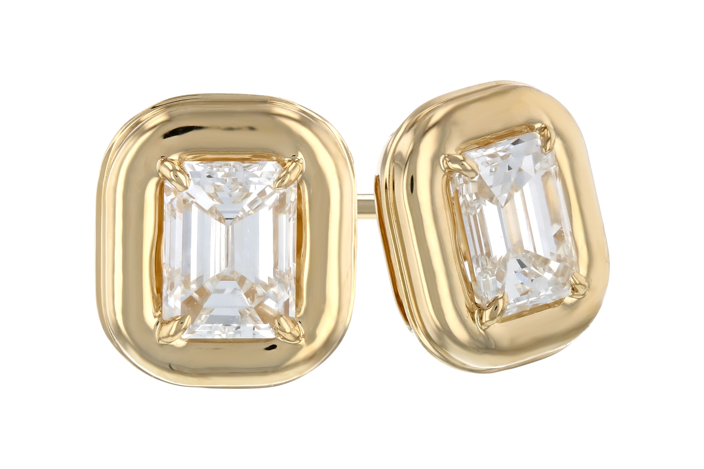 E302-75832: EARRINGS .48 TW EMERALD CUT DIA