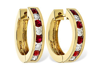 F028-21277: EARRINGS .59 RUBY 1.02 TGW
