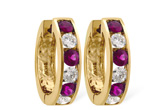 G028-21277: EARRINGS 1.22 RUBY 2.06 TGW