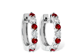 G028-21295: EARRINGS .64 RUBY 1.05 TGW