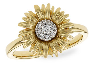 G300-94986: H300-94059 WITH YG & PETALS / WG SETTING .10 TW