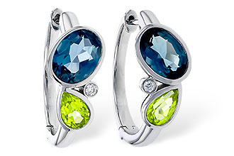 G301-90423: EARRINGS 2.97 SEMI-PREC (PER,LBT) 3.00 TGW