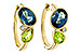 G301-90423: EARRINGS 2.97 SEMI-PREC (PER,LBT) 3.00 TGW