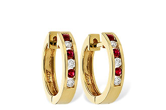 H028-21277: EARRINGS .16 RUBY .26 TGW